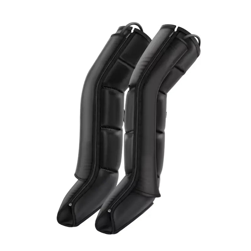 Leg compression massager with air pressure sleeves for muscle recovery and circulation