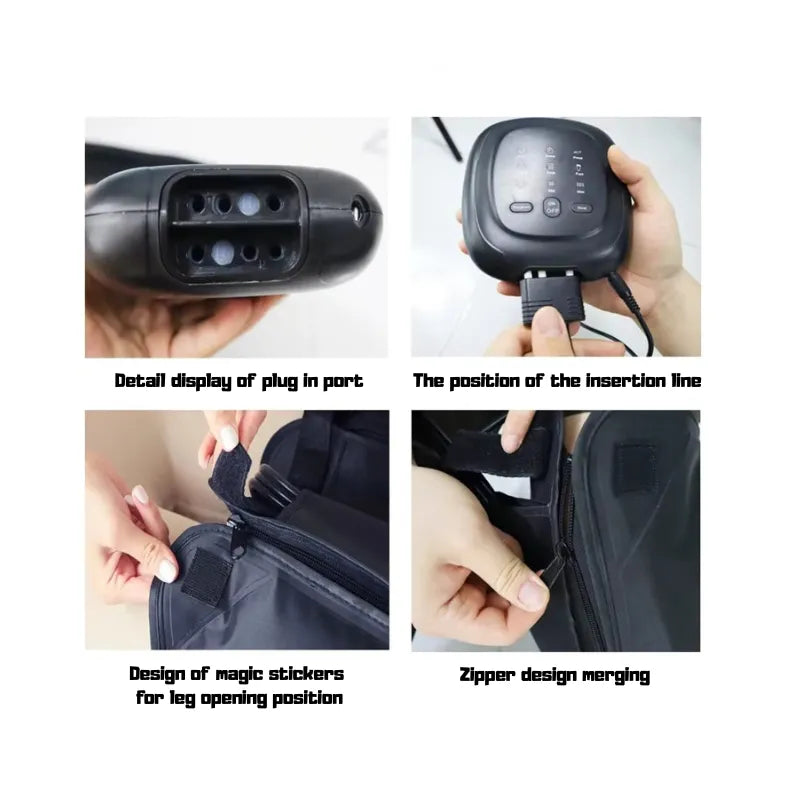 How to connect the leg compression massager sleeves and remote control for easy setup