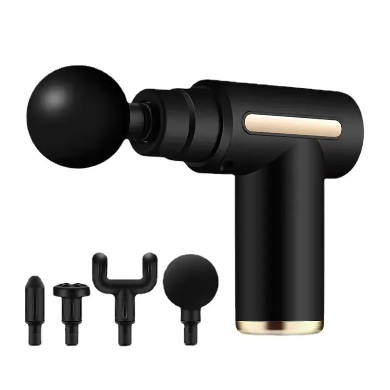 Mini handheld massage gun in classic black color