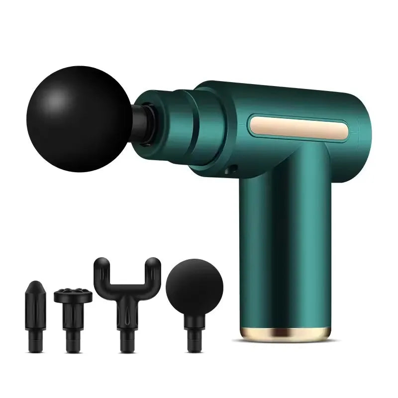 Mini handheld massage gun in fresh green color